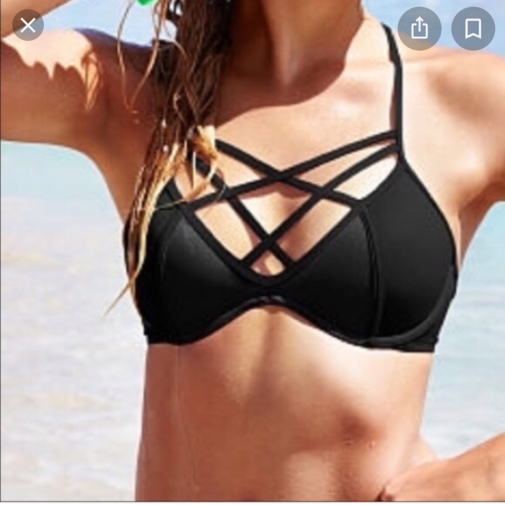 PINK Strappy Front T-back Bikini Swim Suit